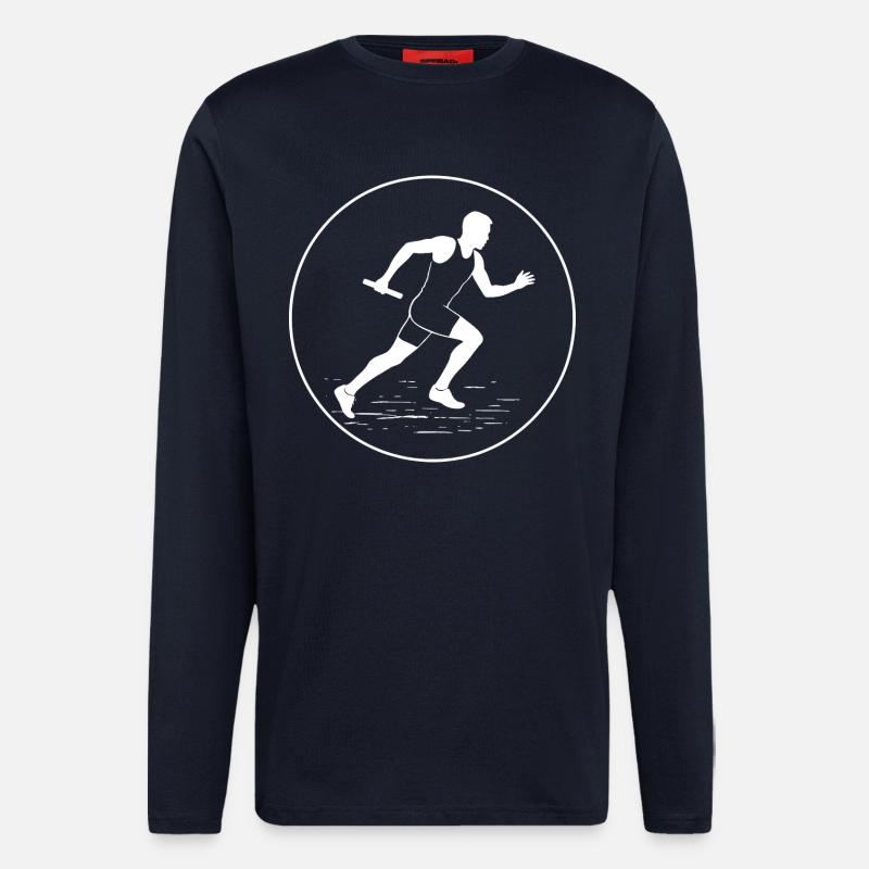 Stabübergabe im Sprint - Langarmshirt - made by SPREAD  - DARK NAVY