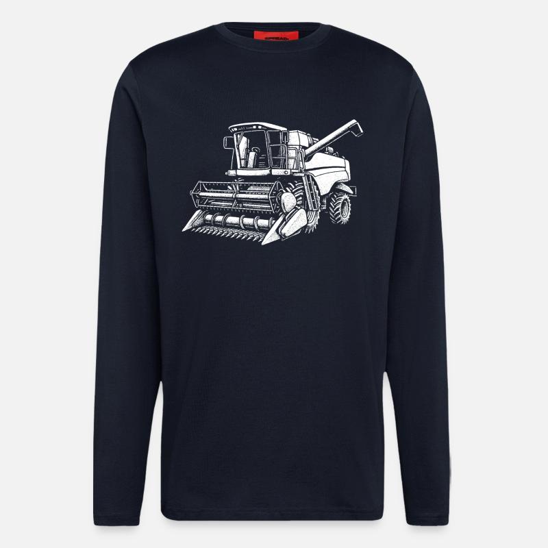 Géant des moissons en tournée - Manches longues bio décontracté fabriqué en UE - DARK NAVY