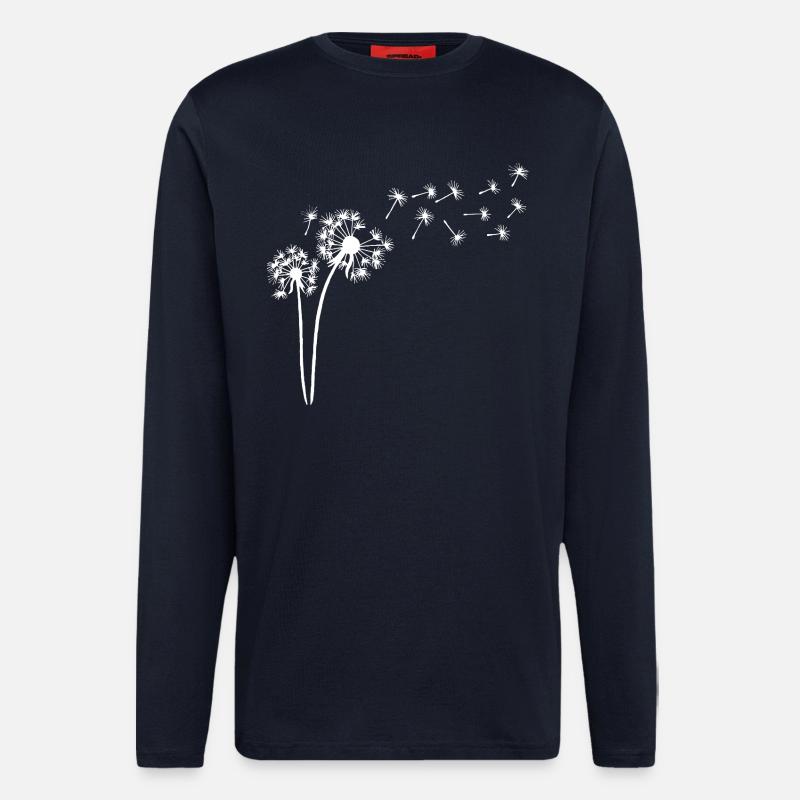 White dandelion in the wind - Longsleeve - made by SPREAD  - DARK NAVY