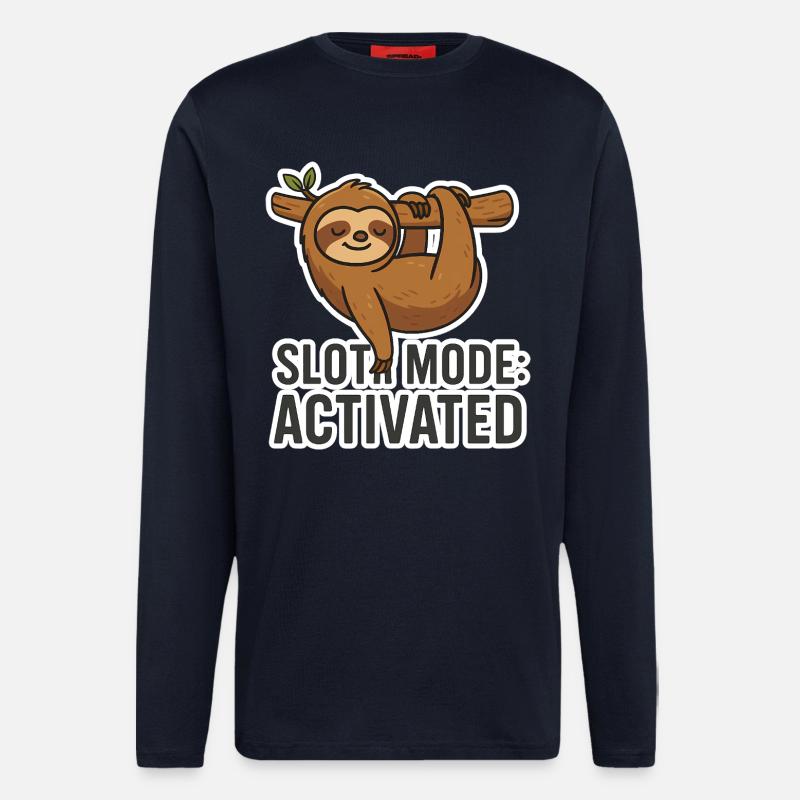 Sloth Mode: Activated - Funny Sloth Saying - Longsleeve - made by SPREAD  - DARK NAVY