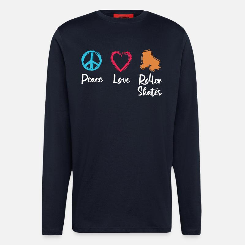 Peace Love Roller Skates - Longsleeve - made by SPREAD  - DARK NAVY