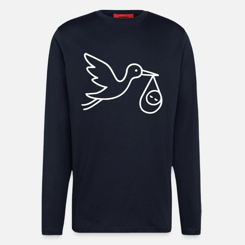 Arrivée minimale de bébé - Manches longues bio décontracté fabriqué en UE - DARK NAVY