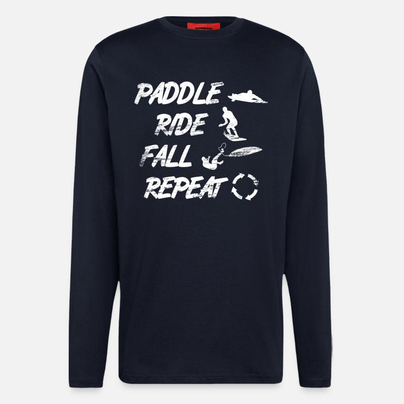 Paddle Ride Fall Repeat - Langarmshirt - made by SPREAD  - DARK NAVY