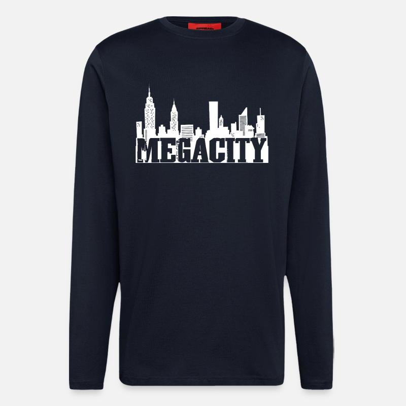 Die weiße Megalopolis - Langarmshirt - made by SPREAD  - DARK NAVY