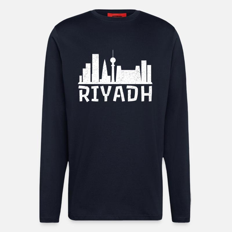 Riyadh Skyline Bold - Langarmshirt - made by SPREAD  - DARK NAVY