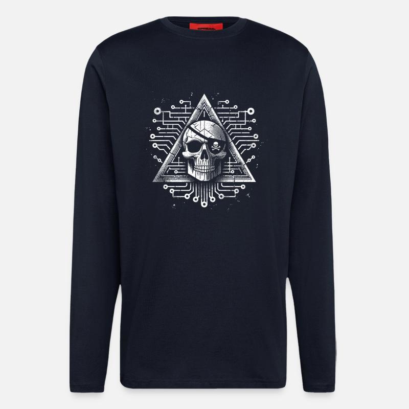 Digital Skull Triangle Design - Longsleeve - made by SPREAD  - DARK NAVY