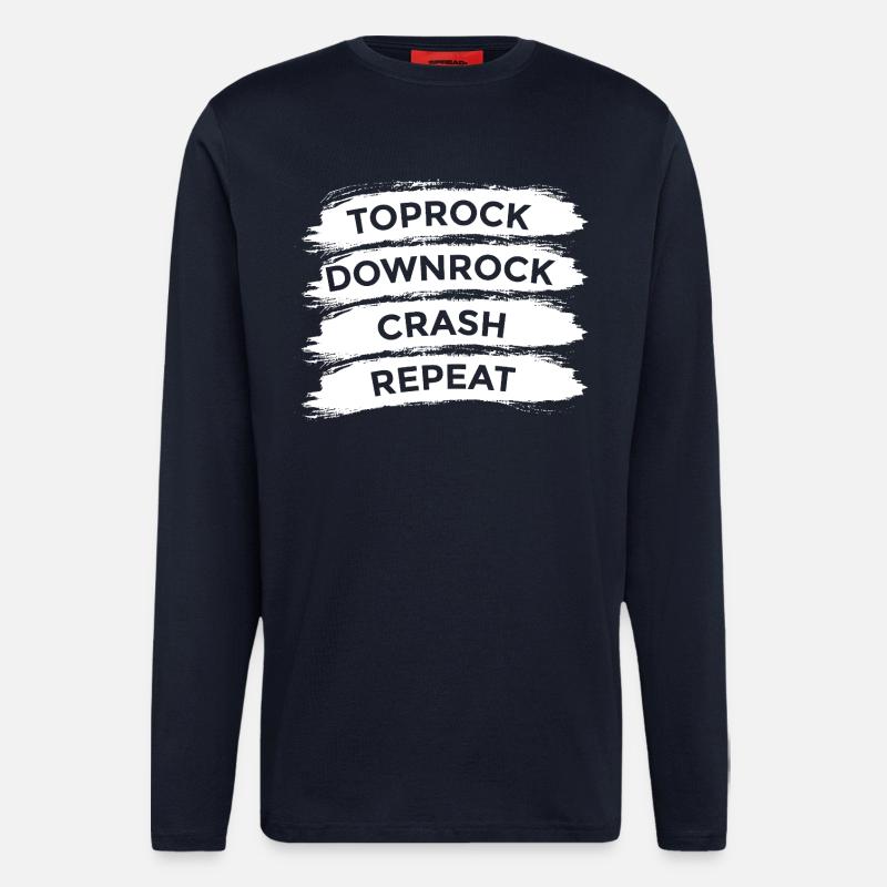 Breakdance Techniques - Manches longues bio décontracté fabriqué en UE - DARK NAVY