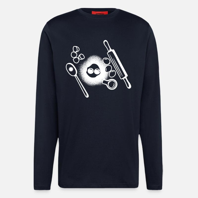 Baking Ingredients Drawing - Longsleeve - made by SPREAD  - DARK NAVY