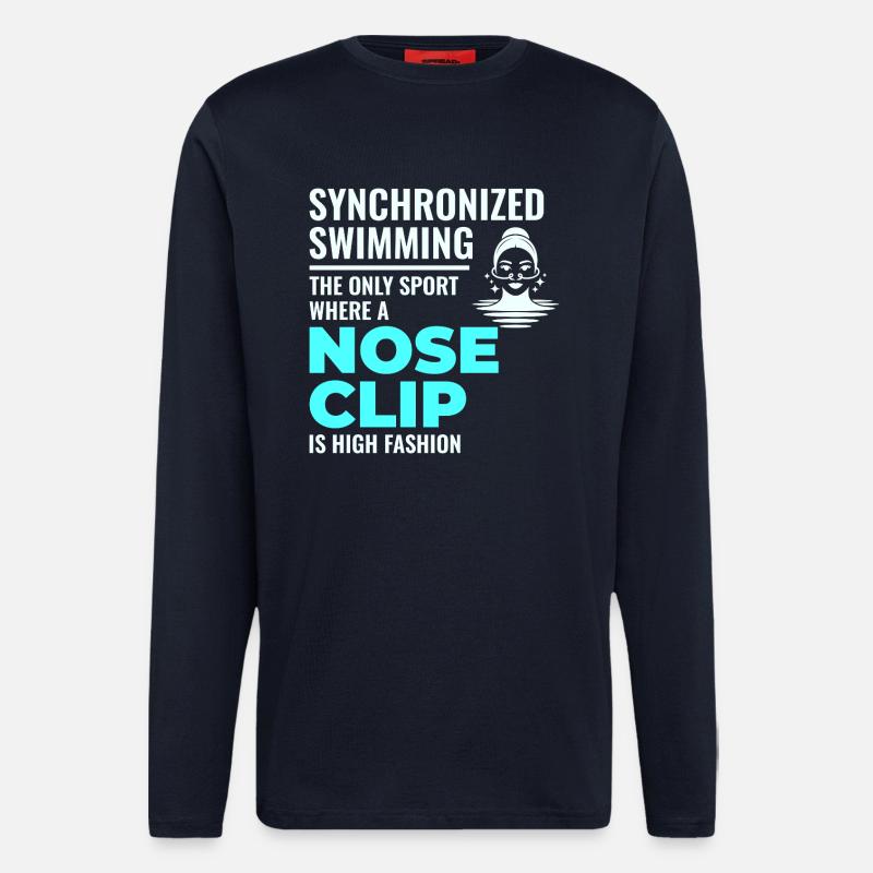 Synchronschwimmen Nasenklammer Mode - Langarmshirt - made by SPREAD - DARK NAVY
