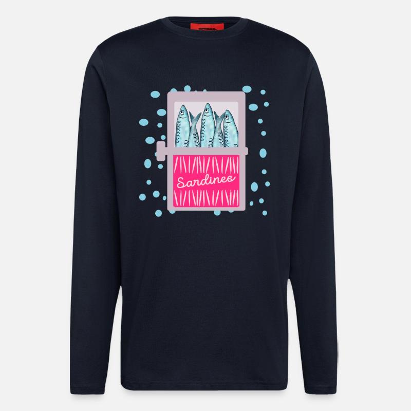 FISH TIN SARDINES FISH TIN - Longsleeve - made by SPREAD  - DARK NAVY