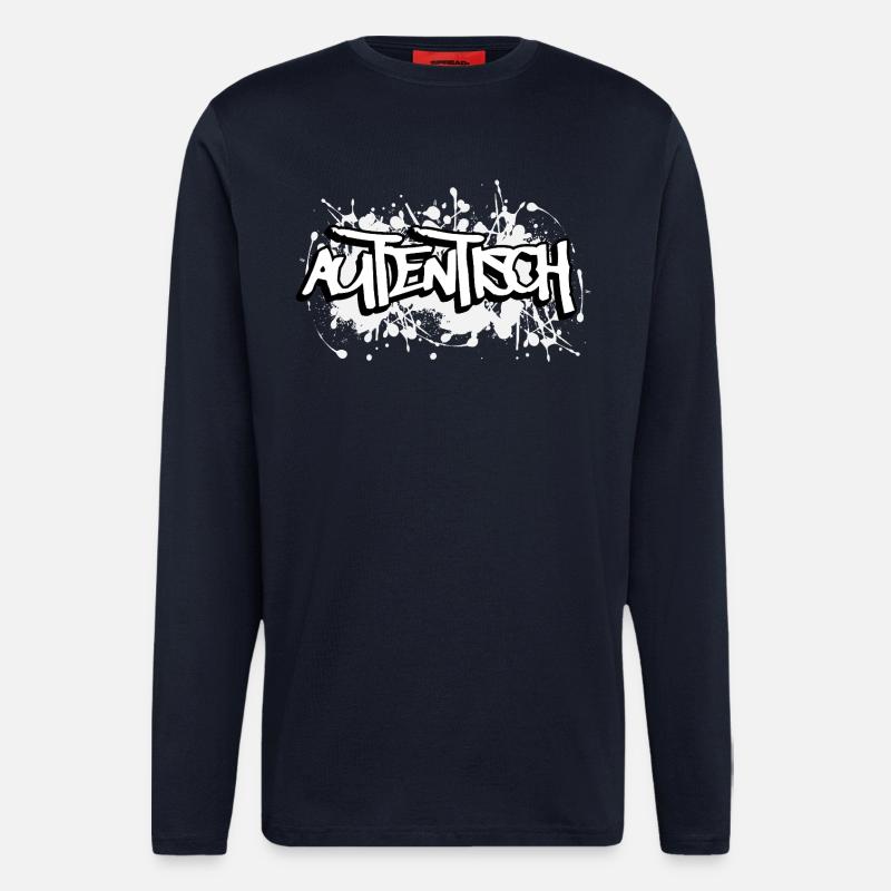 Authentic Graffiti Font Design - Longsleeve - made by SPREAD  - DARK NAVY