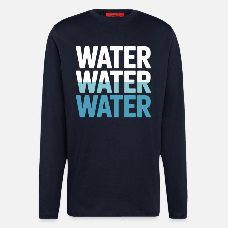 Drink Water Hydrate Ocean River - Longsleeve - made by SPREAD - DARK NAVY