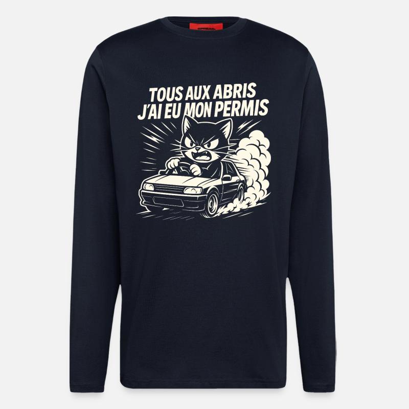 Fahrer Geschenk Führerschein - Langarmshirt - made by SPREAD  - DARK NAVY