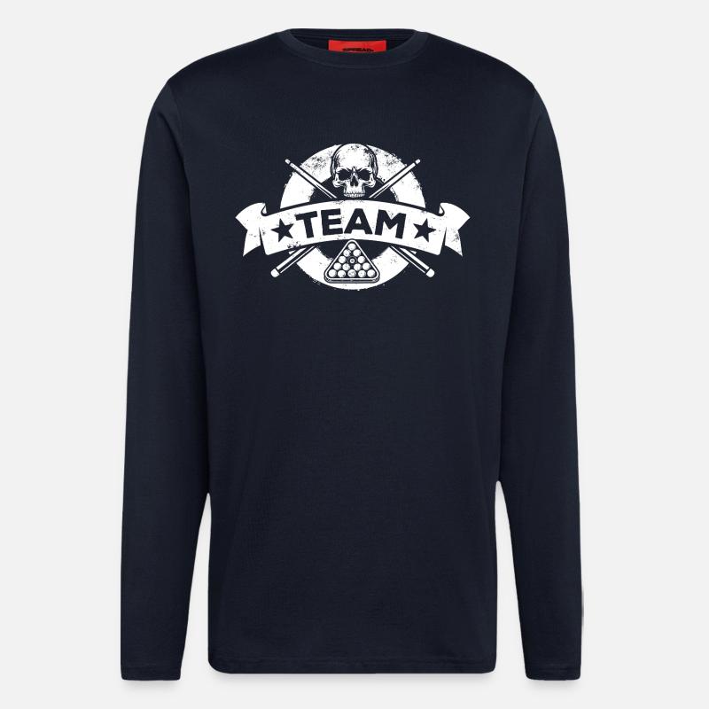 Eight Ball, Billardkugel, Billard Team, Name - Langarmshirt - made by SPREAD  - DARK NAVY