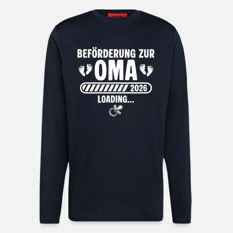 Oma 2026 Schwangerschaft verkünden Großmutter - Langarmshirt - made by SPREAD  - DARK NAVY