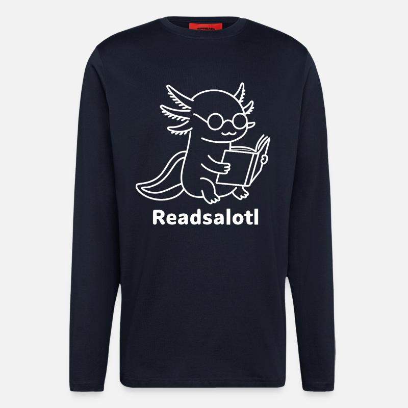 Lineart Readsalotl Axolotl Lecture - Longsleeve - made by SPREAD  - DARK NAVY
