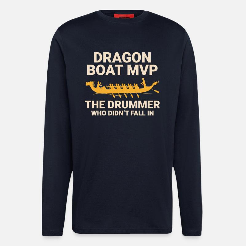 Champion de course de bateaux-dragons - Manches longues bio décontracté fabriqué en UE - DARK NAVY