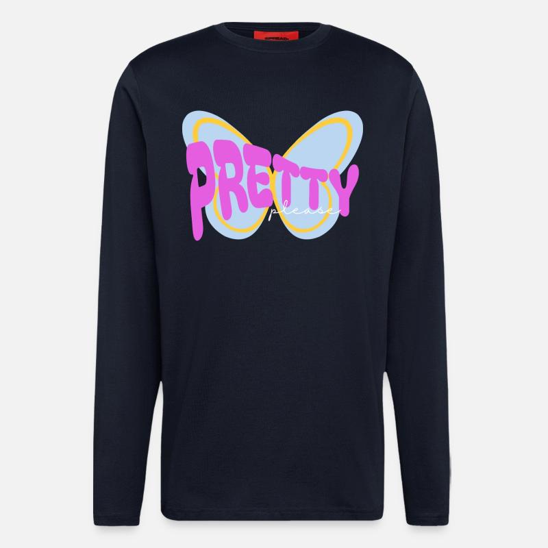 "Pretty please" sarcastic print design - Longsleeve - made by SPREAD  - DARK NAVY