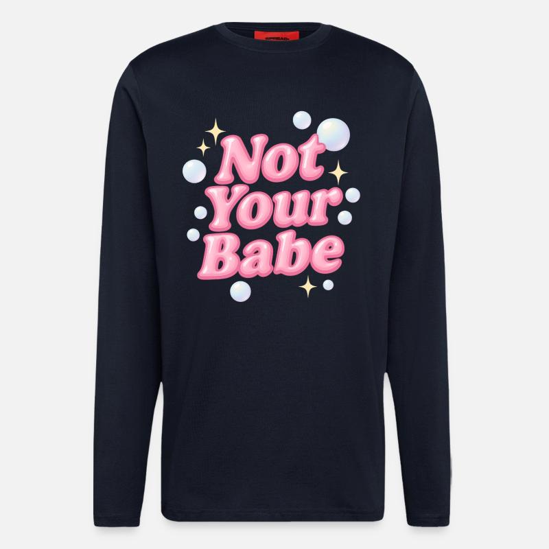 not your babe / y2k design - Langarmshirt - made by SPREAD  - DARK NAVY