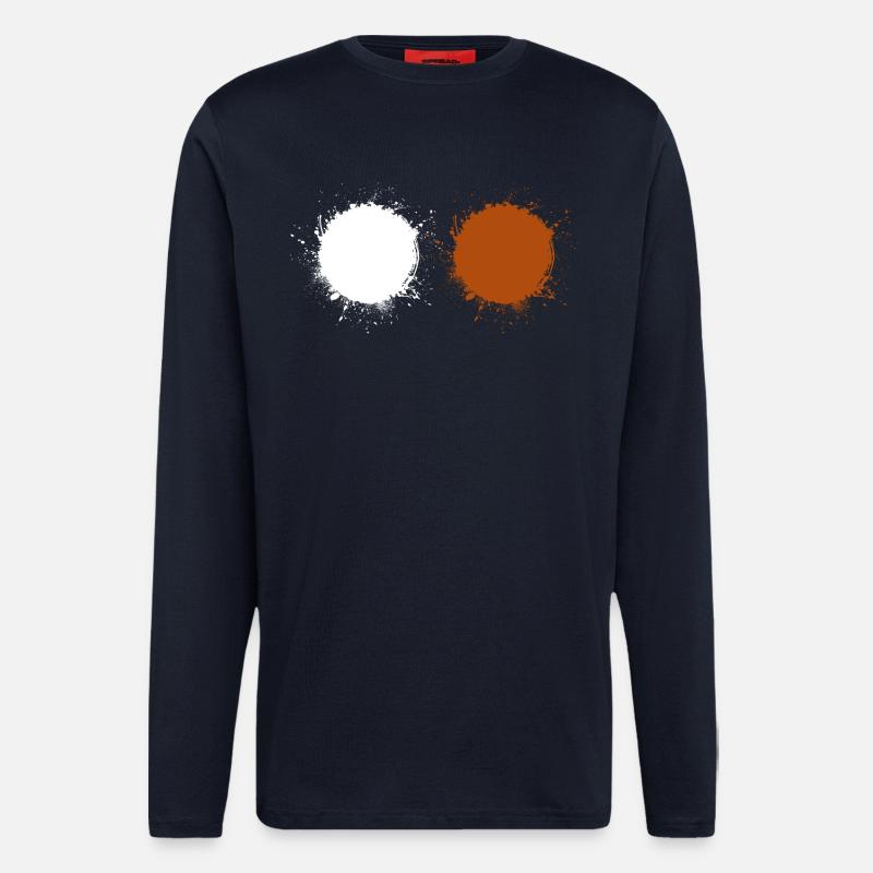 Weiß Braun - Langarmshirt - made by SPREAD  - DARK NAVY