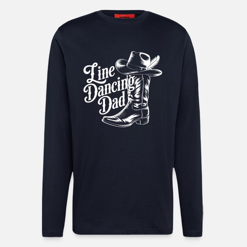 Western Dad Linedancer Design - Langarmshirt - made by SPREAD  - DARK NAVY