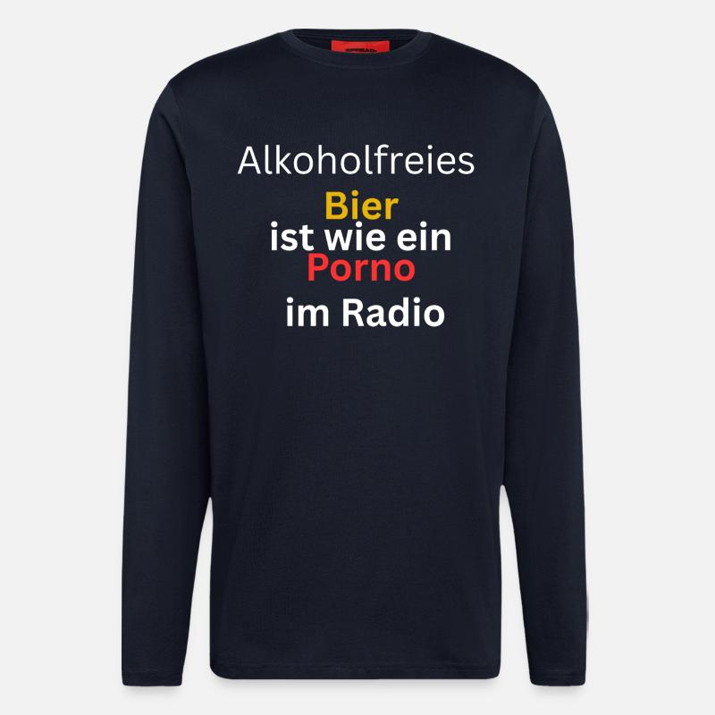 Bier Shirt-Lustig - Langarmshirt - made by SPREAD - DARK NAVY