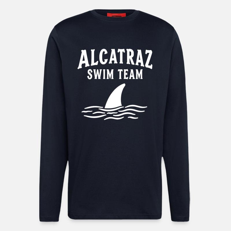 Alcatraz Schwimmteam Ironie Spruch - Langarmshirt - made by SPREAD - DARK NAVY