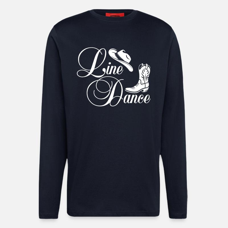 Line Dance Western Script - Langarmshirt - made by SPREAD  - DARK NAVY