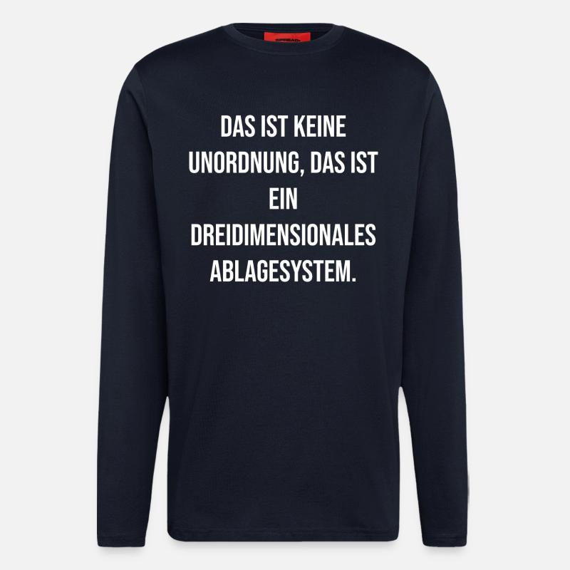 Three-dimensional filing system Spruch - Longsleeve - made by SPREAD - DARK NAVY