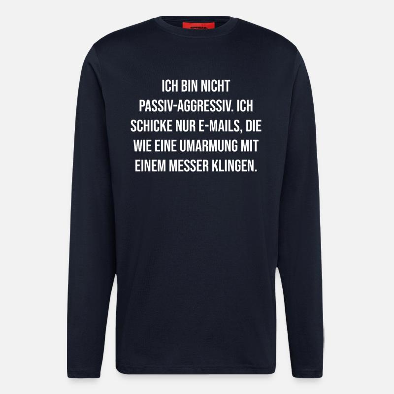 Schneidende E-Mail Umarmung - Langarmshirt - made by SPREAD  - DARK NAVY