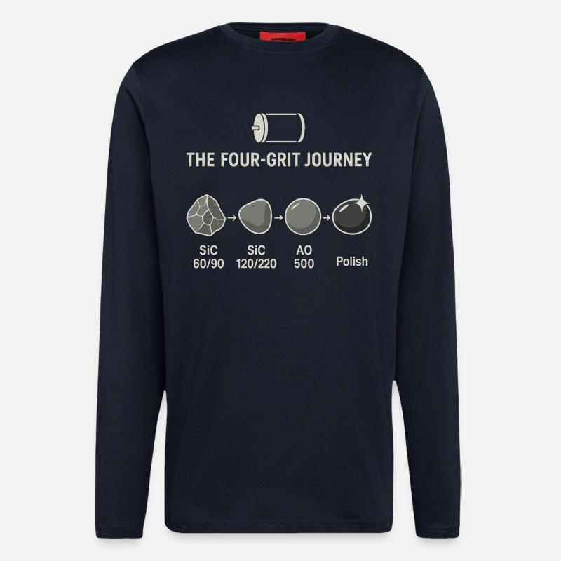 The four-step grinding process - Longsleeve - made by SPREAD  - DARK NAVY