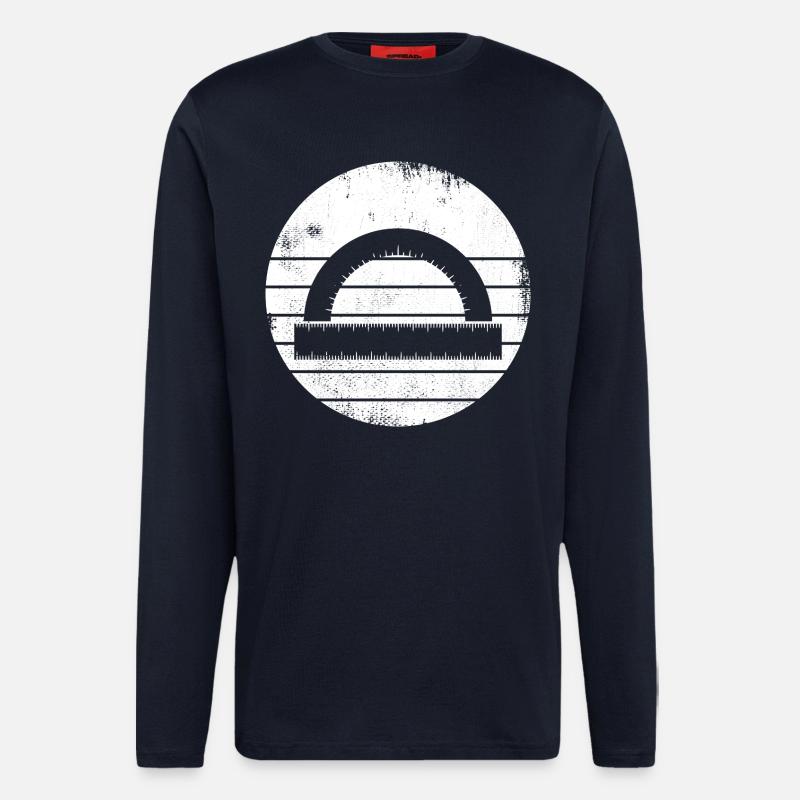 Halbkreiswinkelmesser - Langarmshirt - made by SPREAD  - DARK NAVY