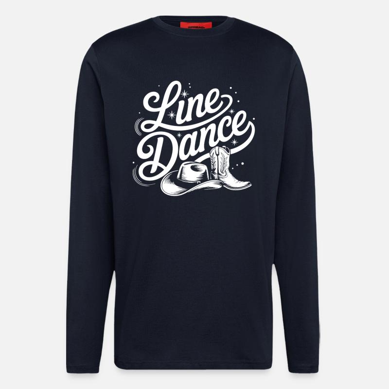 Line Dance Boots Illustration - Longsleeve - made by SPREAD  - DARK NAVY