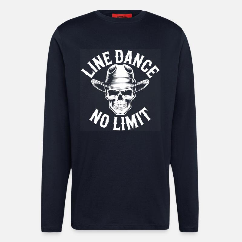 Line Dance Skull No Limit - Longsleeve - made by SPREAD  - DARK NAVY