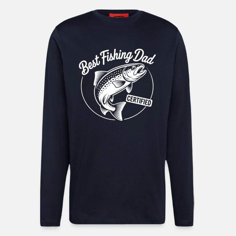 Best Angler Dad Certified - Longsleeve - made by SPREAD  - DARK NAVY