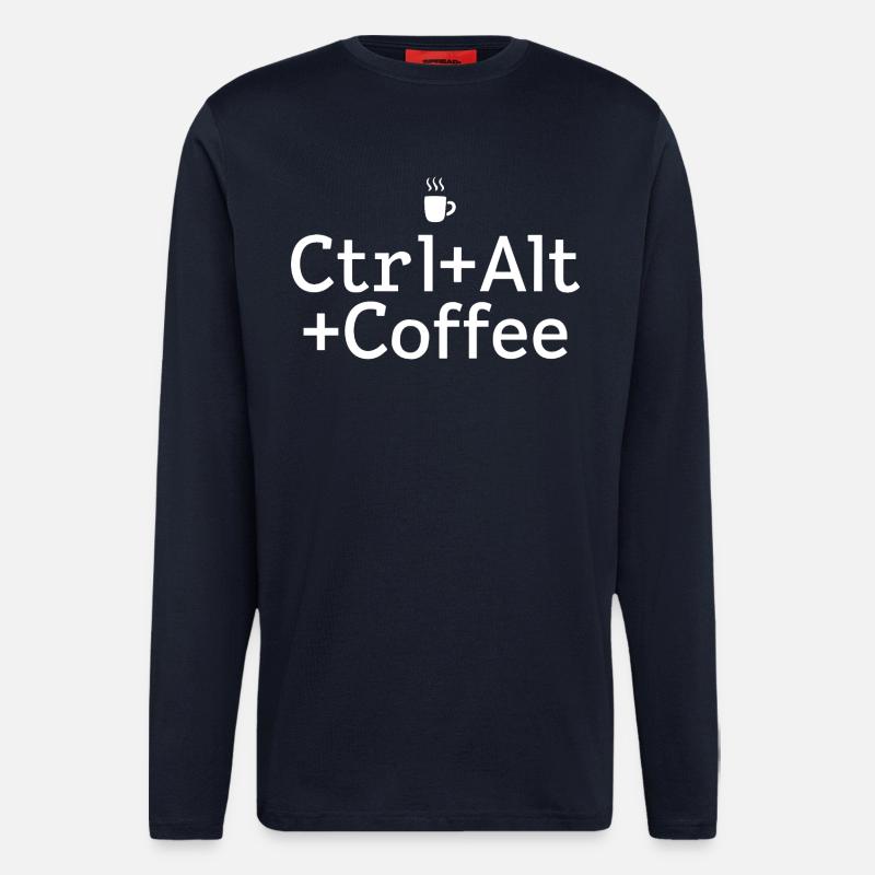 Kaffee-Pause Ctrl-Alt-Coffee - Langarmshirt - made by SPREAD  - DARK NAVY