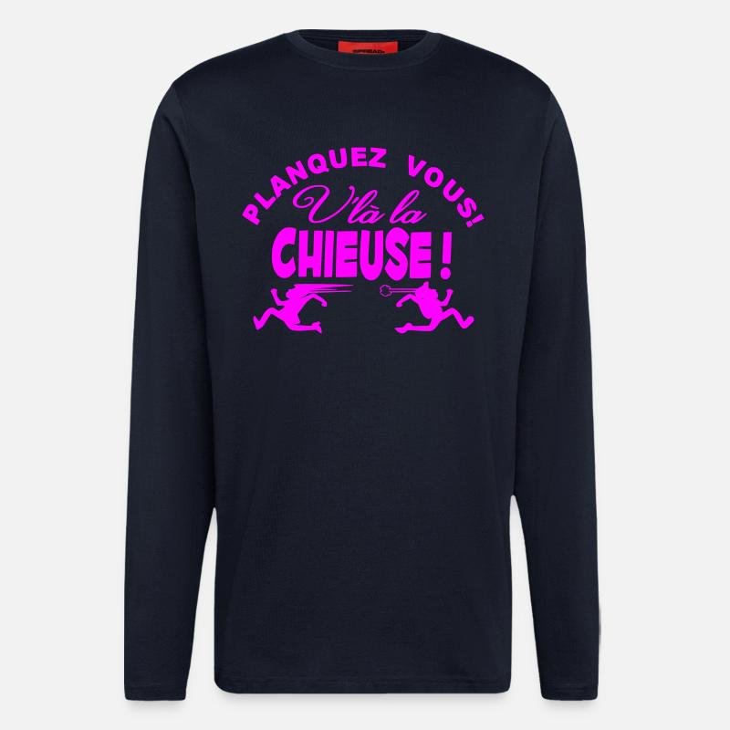 Planquez vous voilà la Chieuse - Manches longues bio décontracté fabriqué en UE - DARK NAVY