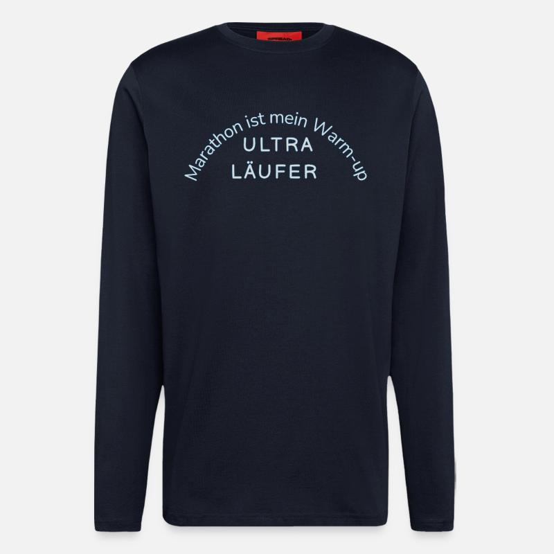 Ultramarathon Motif Statement Funny Uthra Runner - Longsleeve - made by SPREAD - DARK NAVY