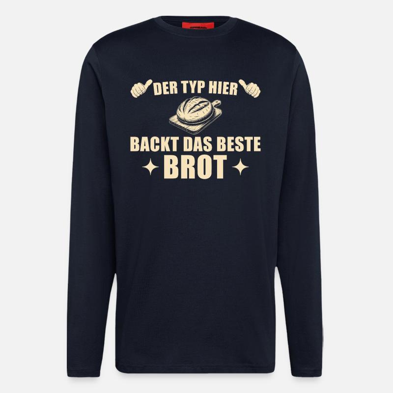 Brot backen - Bester Bäcker Geschenkidee - Langarmshirt - made by SPREAD  - DARK NAVY