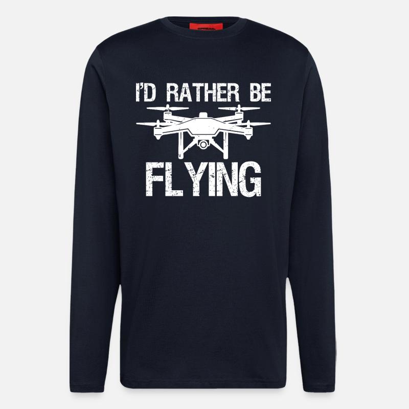 I'd rather be flying - Langarmshirt - made by SPREAD  - DARK NAVY