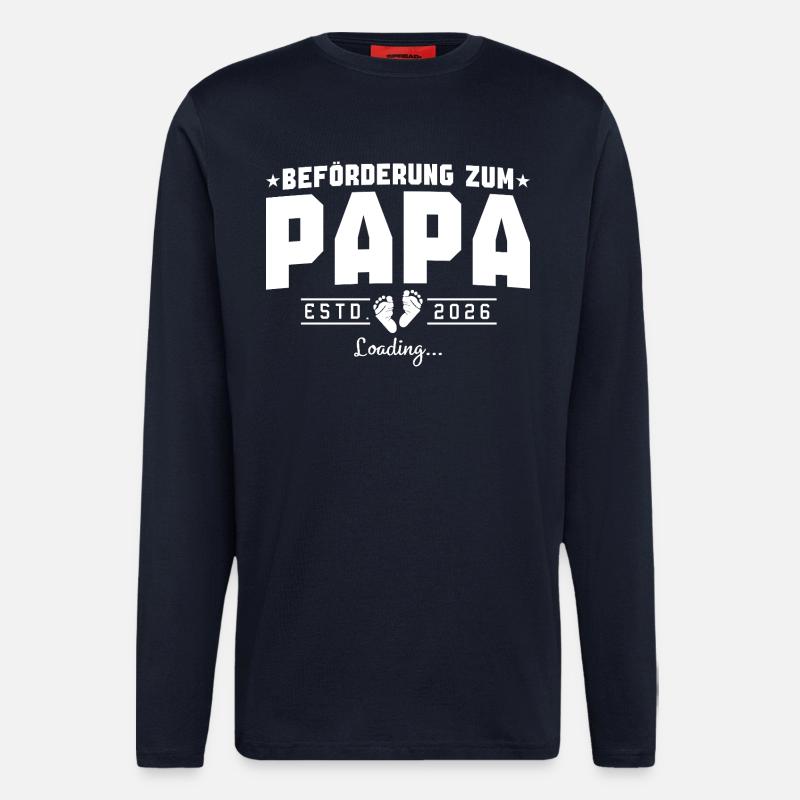 Papa 2026 loading Werdender Vater - Langarmshirt - made by SPREAD  - DARK NAVY
