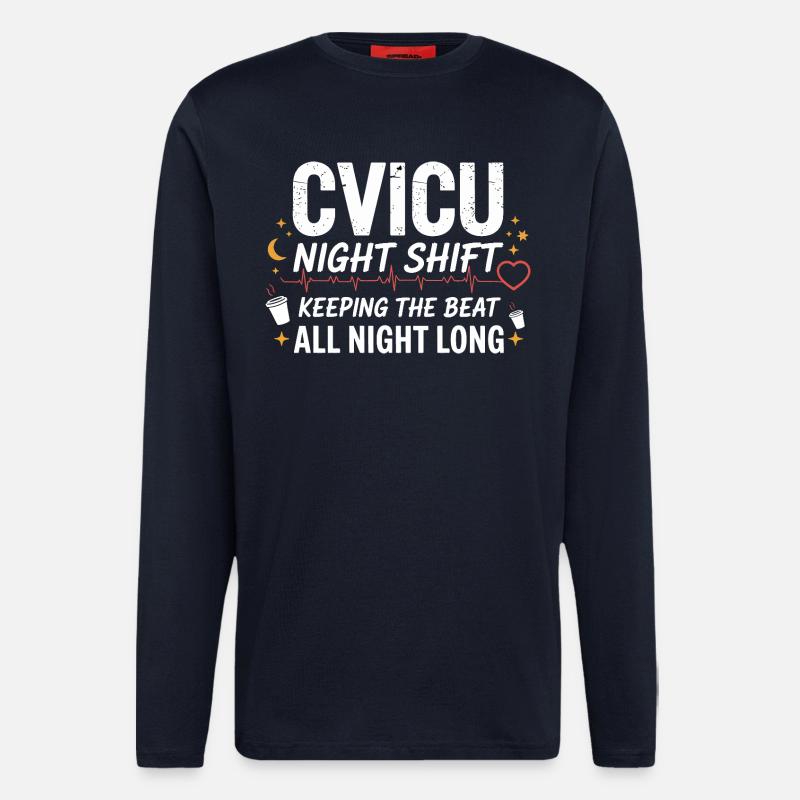NachtSchicht Beat Herz - Langarmshirt - made by SPREAD  - DARK NAVY