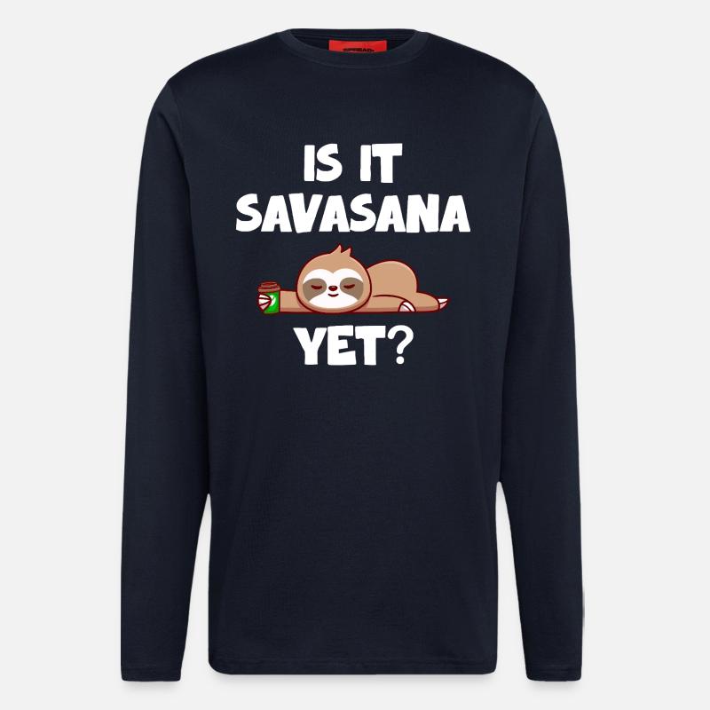 Savasana Break Relaxed Sloth - Longsleeve - made by SPREAD  - DARK NAVY