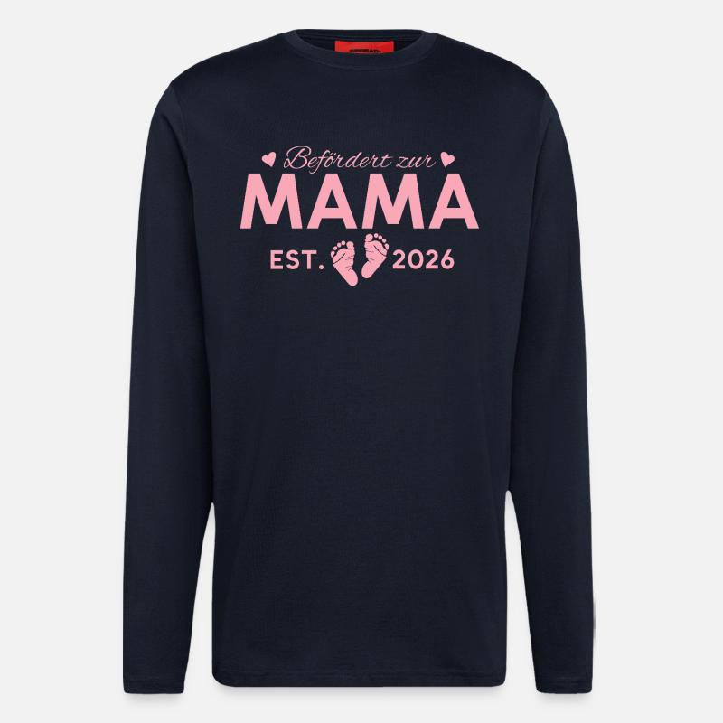 Befördert zur Mama 2026 Mutterschaft - Langarmshirt - made by SPREAD  - DARK NAVY