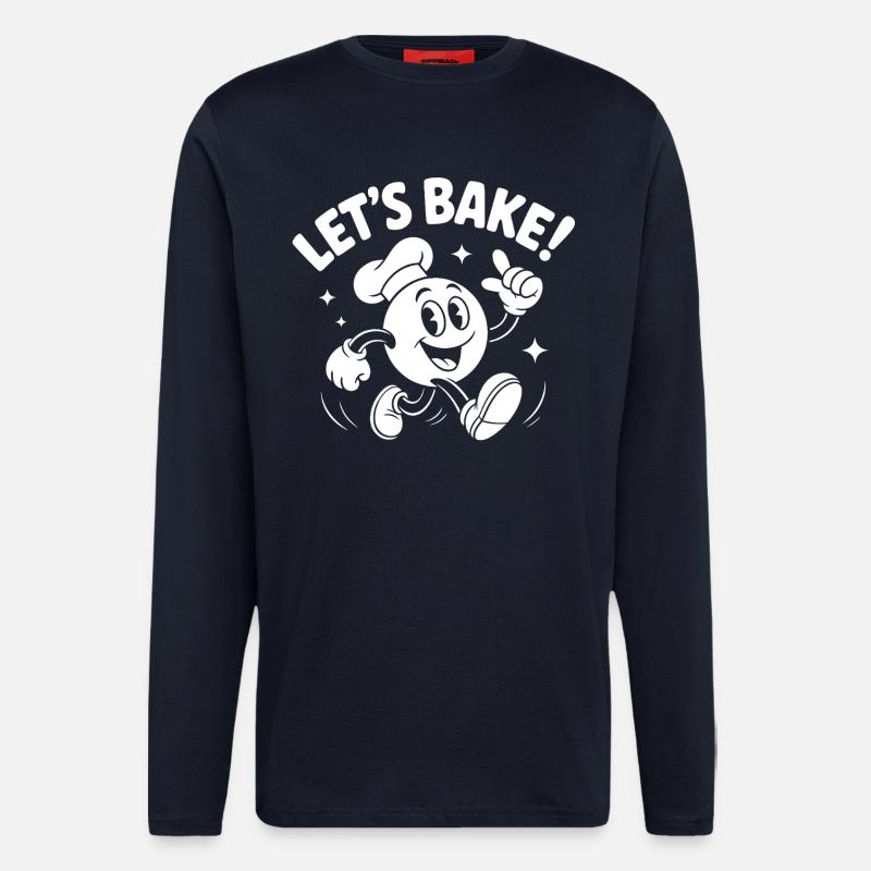 Lets Bake Cartoon Baking Mascot - Longsleeve - made by SPREAD - DARK NAVY