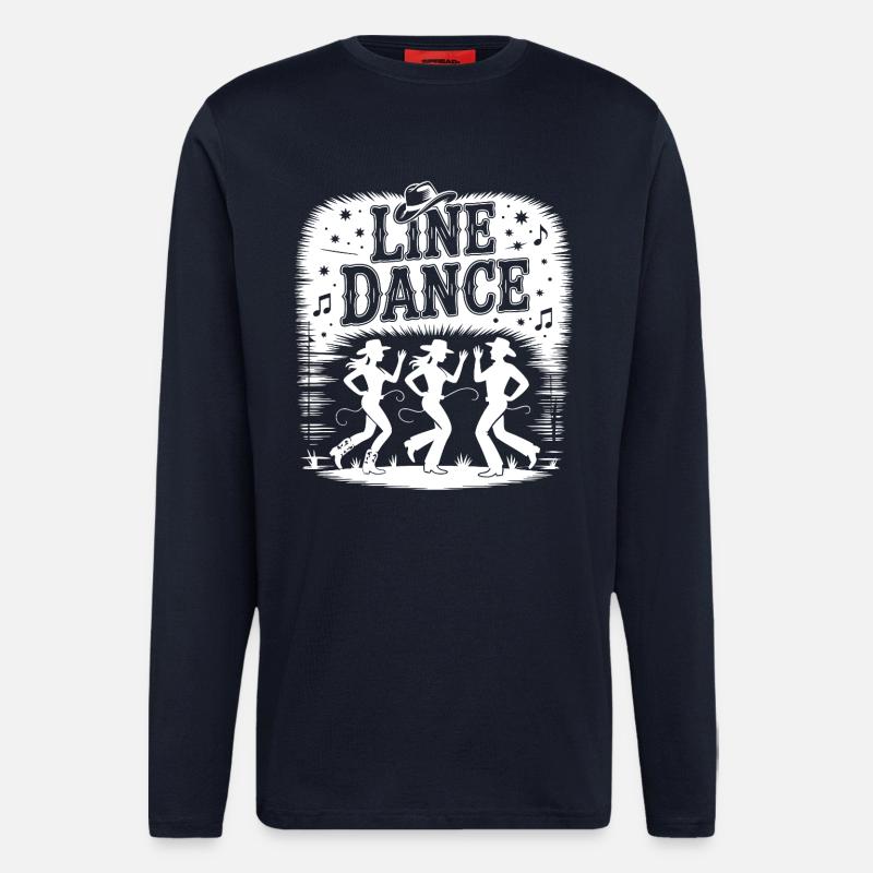 Line Dance Silhouetten - Langarmshirt - made by SPREAD  - DARK NAVY