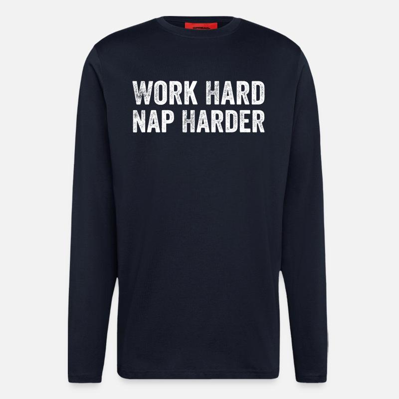 Work hard, Nap harder - Longsleeve - made by SPREAD  - DARK NAVY