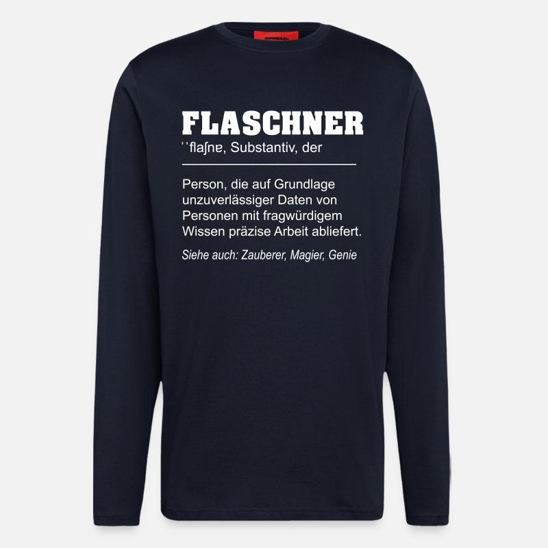 Flaschner lustige Definition - Langarmshirt - made by SPREAD  - DARK NAVY
