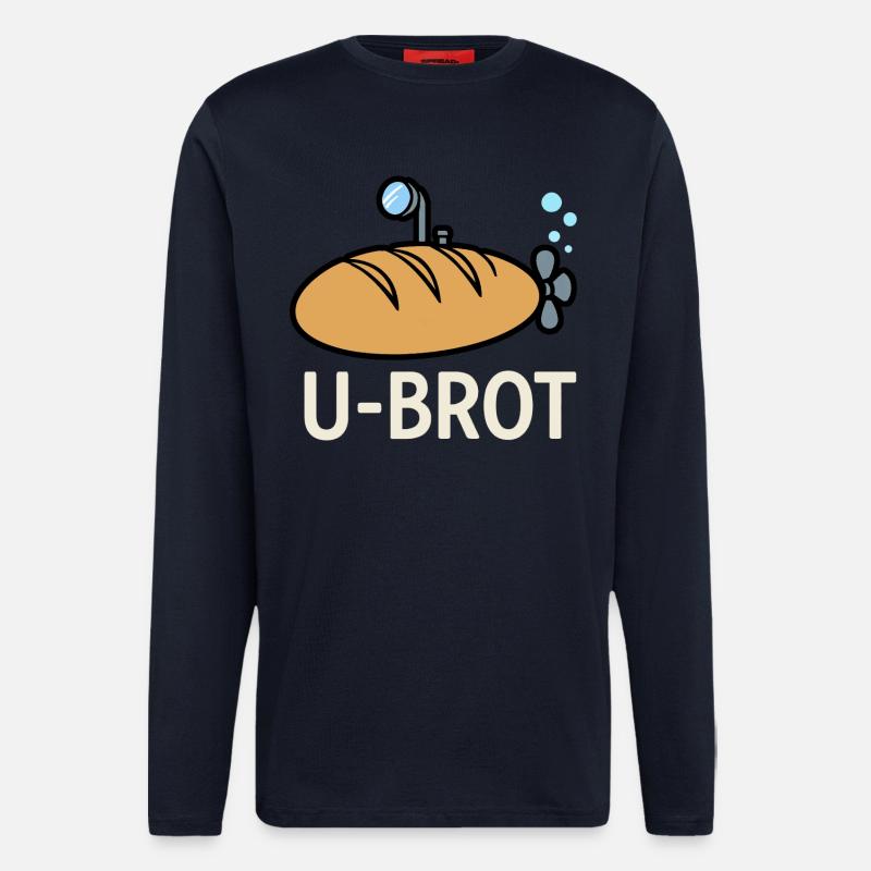 U-Brot Retro Logo - Langarmshirt - made by SPREAD - DARK NAVY