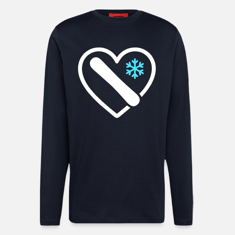 Snowboard Heart Mountain Winter Geschenk - Langarmshirt - made by SPREAD - DARK NAVY